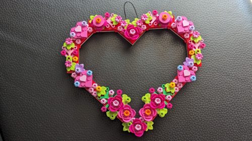 Flower heart built out of Lego