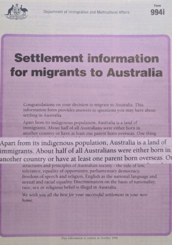 Migration to Australia paperwork with immigration par highlighted
