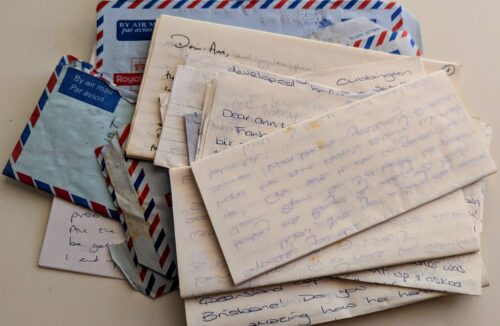 A pile of handwritten letters