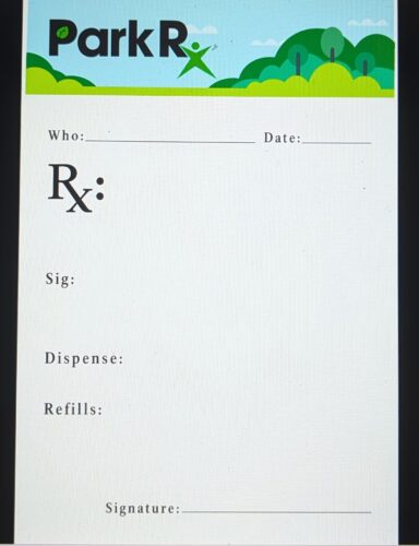 Blank ParkRx prescription sheet
