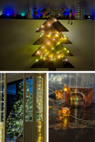 Collage of fairy light photos