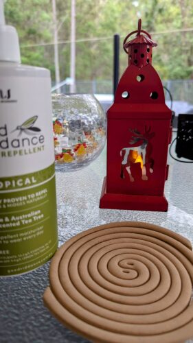 Mosquito coils, repellent and Christmas ornaments